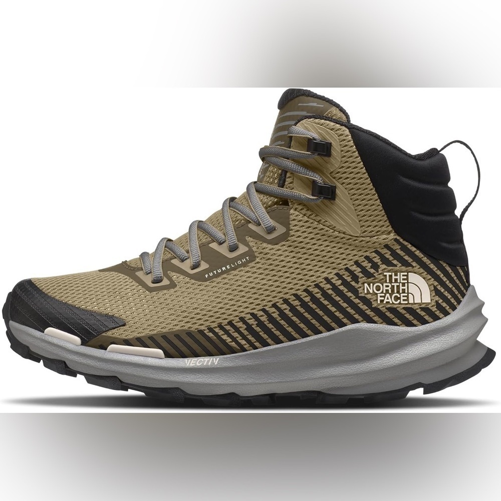 NIB The North Face Women’s Vectiv Mid Hiking Shoes Kelp Tan/Black in size 10.5